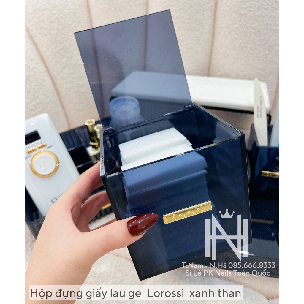 Hộp đựng giấy lau gel, hộp đựng giấy lau gel mica , phụ kiện nail chính hãng