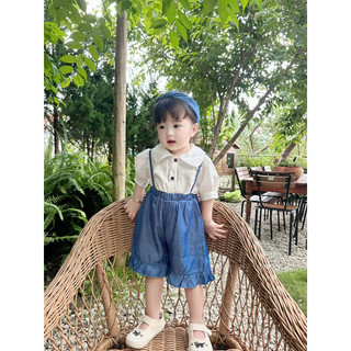 Set áo + quần + dây turban jean mềm em bé Nanci room