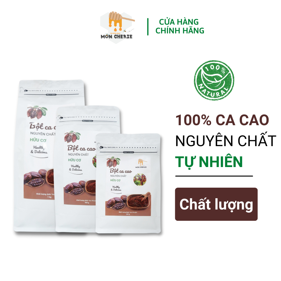 Bột Ca Cao Nguyên Chất Mon Cherie Honey Hương Vị Tự Nhiên Không Pha Trộn
