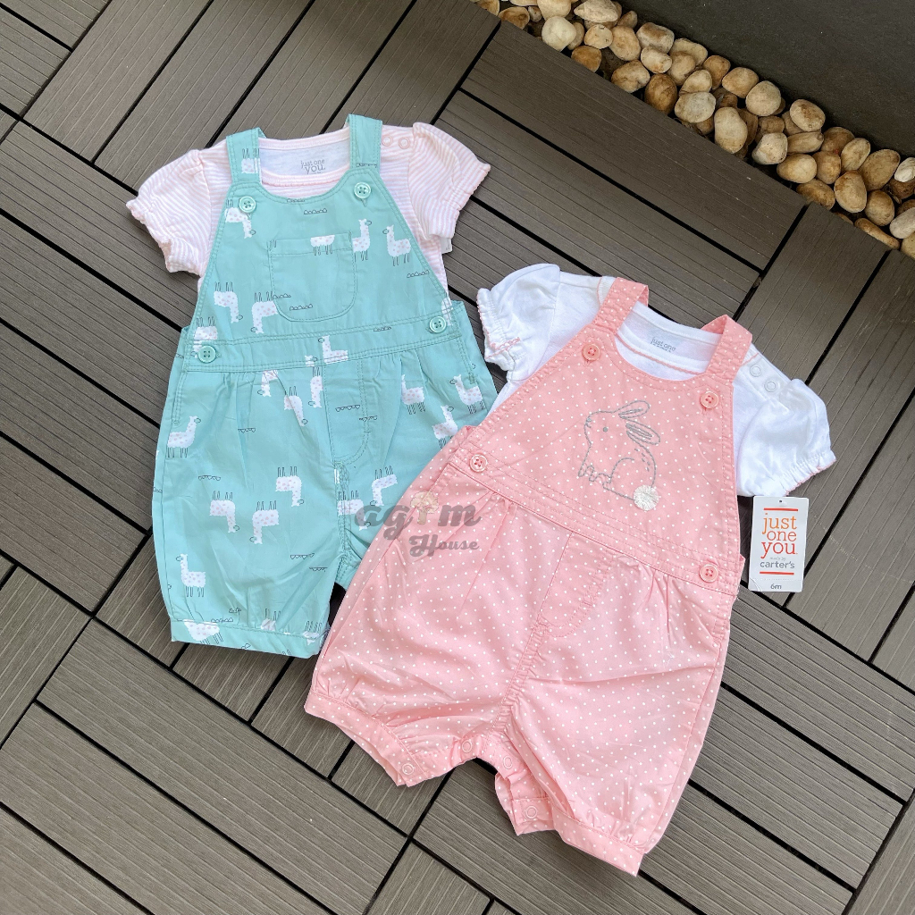 Body yếm kèm áo thun bodysuit Carter's cho bé gái - Lagim House