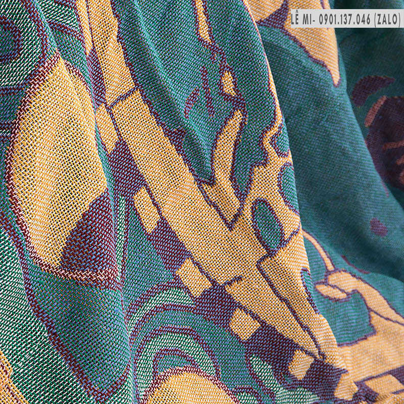 Khăn phủ sofa thảm vintage thảm decor khăn sofa thảm sofa cao cấp mẫu bản đồ khăn sofa cotton sử dụng 2 mặt