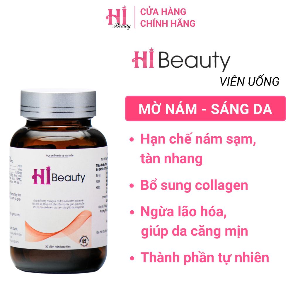 Combo 2 Hộp Viên Uống Hi Beauty - Dưỡng trắng da, mờ nám, phục hồi da (hộp 30 viên)