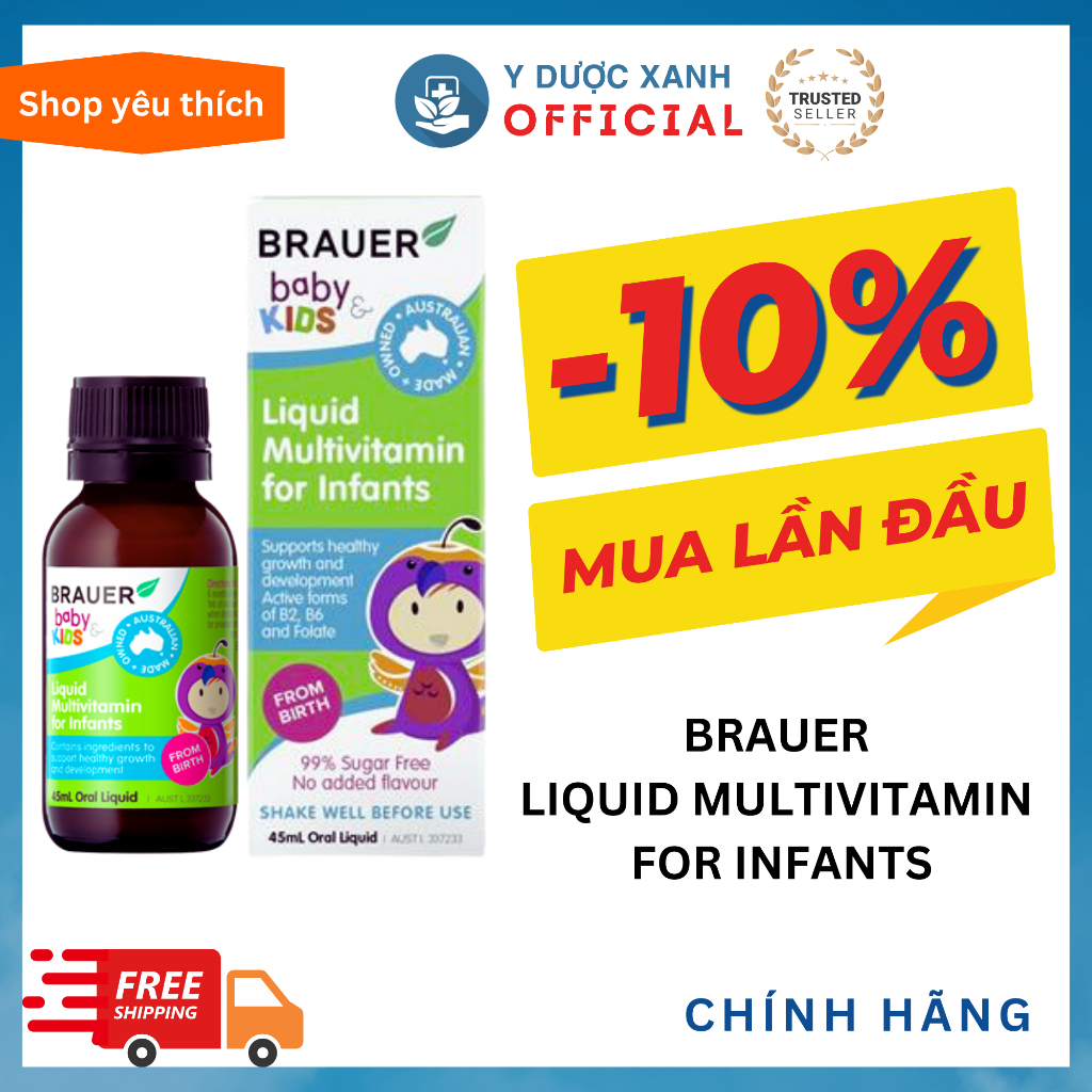 Mua  BRAUER LIQUID MULTIVITAMIN FOR INFANTS & TODDLERS, Vitamin tổng hợp BRAUER cho bé, trẻ em - Y Dược Xanh