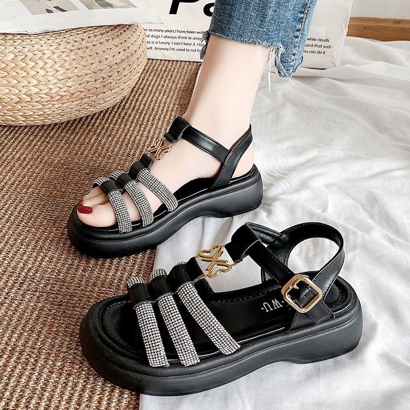 Dép sandal quai đá đẹp đế siêu nhẹ 5cm