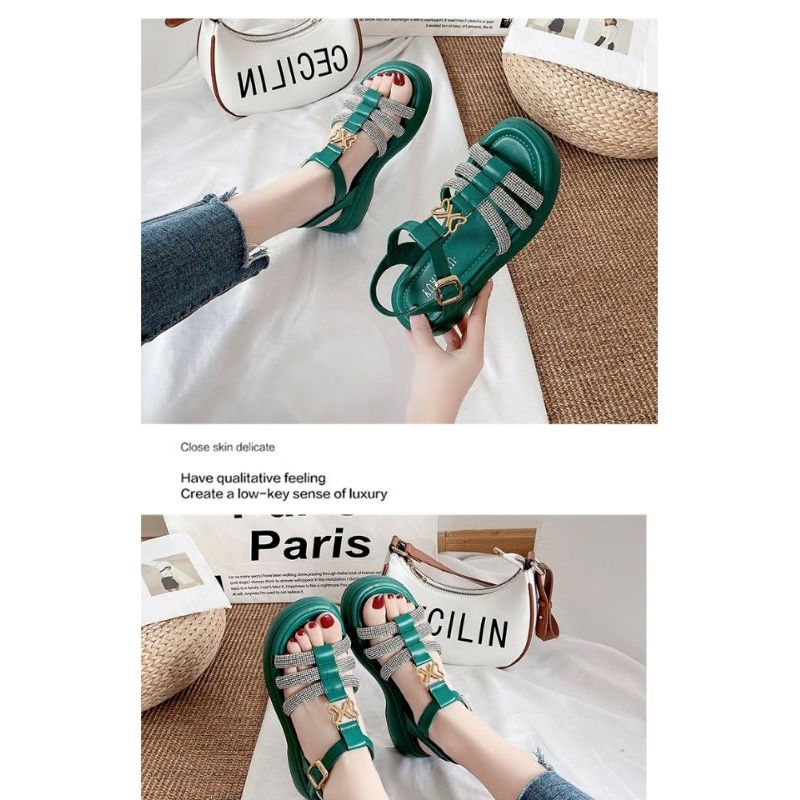 Dép sandal quai đá đẹp đế siêu nhẹ 5cm