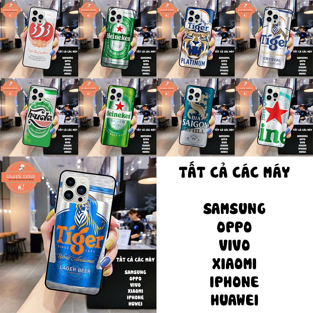 Ốp lưng in hình BIA 333 , Tiger , Heineken ốp lưng Xiaomi / Iphone / Oppo / Vivo / Samsung / Huawei Kính đẹp