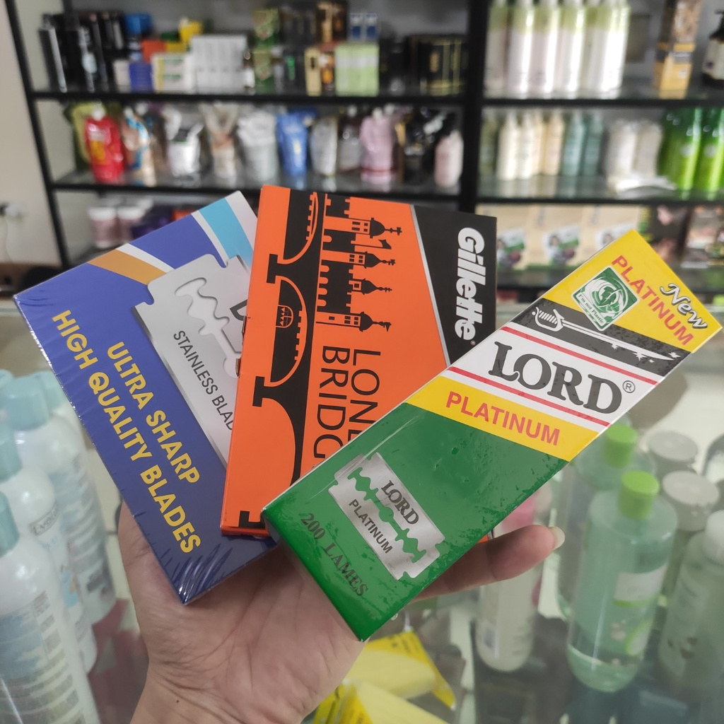 1 Hộp Dao Lam Dorco Dao Cạo râu Lord Platinum và Gillette london Tùy Chọn
