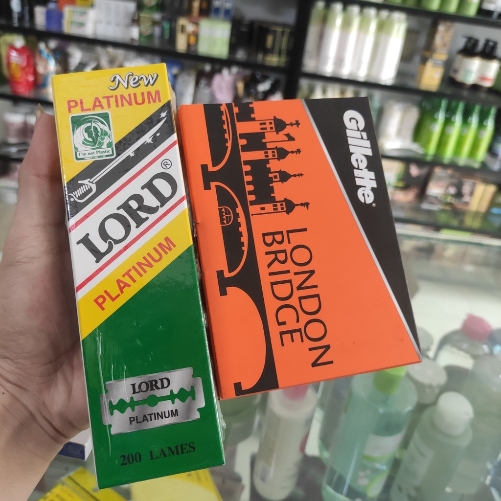 1 Hộp Dao Lam Dorco Dao Cạo râu Lord Platinum và Gillette london Tùy Chọn