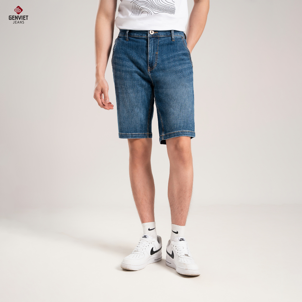 Quần Ngố Jeans Nam Chất Bò Cao Cấp D1303J8212, GENVIET