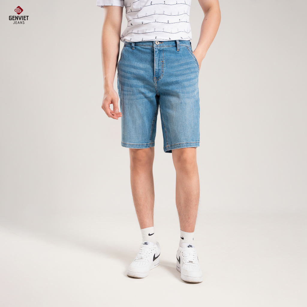 Quần Ngố Jeans Nam Chất Bò Cao Cấp D1303J8212, GENVIET