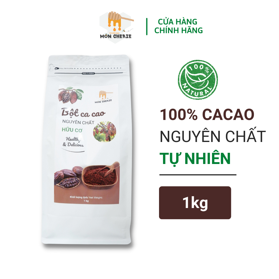Bột Ca Cao Nguyên Chất Mon Cherie Honey Hương Vị Tự Nhiên Không Pha Trộn