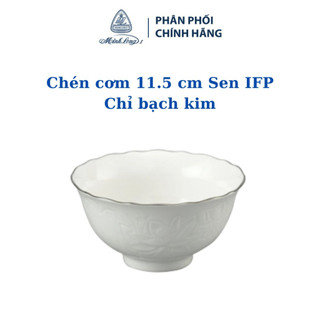 Bộ 10 chén cơm 11.5cm sen ifp chỉ bạch kim - gốm sứ cao cấp minh long 1