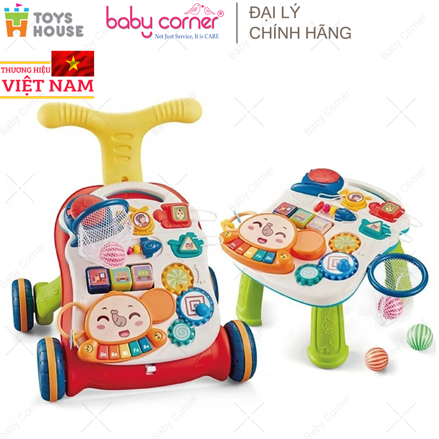 Bàn Chơi Đa Năng Toys House Có Nhạc Kiêm Xe Tập Đi 2 trong 1 N6038