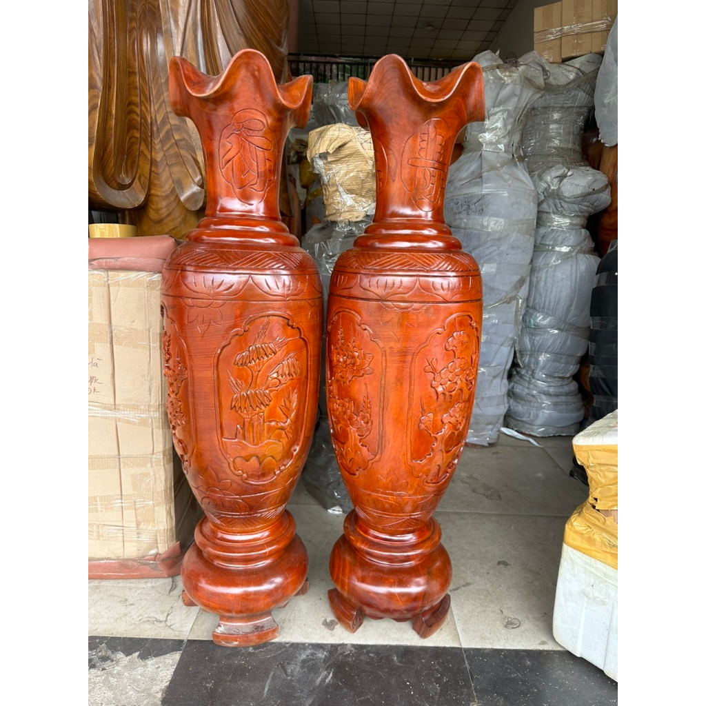 Cặp lục bình gỗ chiu liu cao 1m2 -Cặp lục bình phong thuỷ( FREESHIP 60 KM )