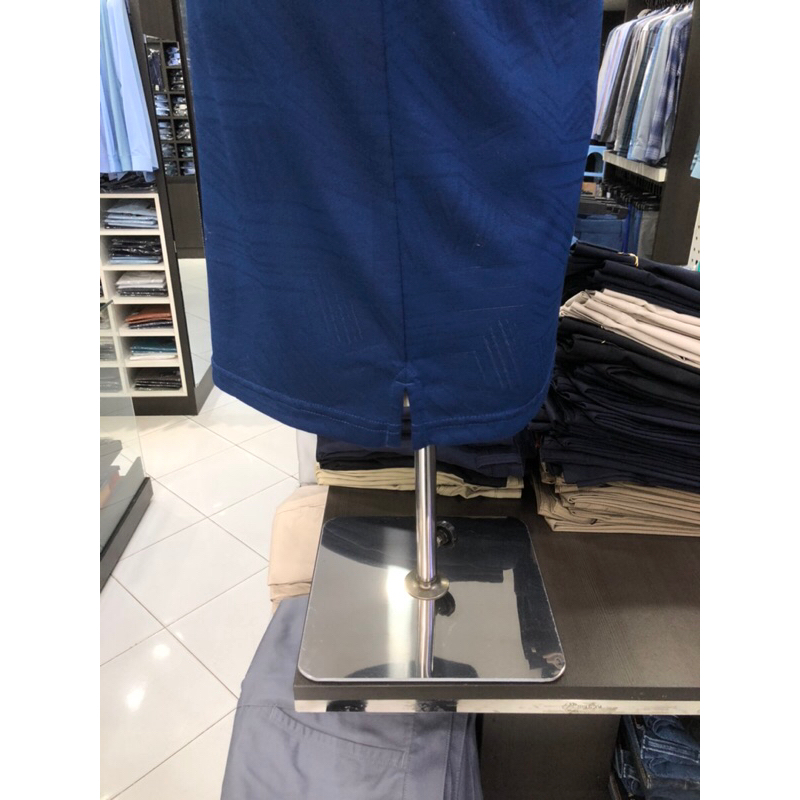 Áo polo owen màu xanh navy họa tiết body fit vải sợi tre APT231209