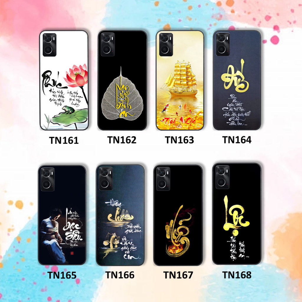 Ốp Oppo A76 in hình thư pháp Nhẫn, vạn sự bình an đẹp độc chất