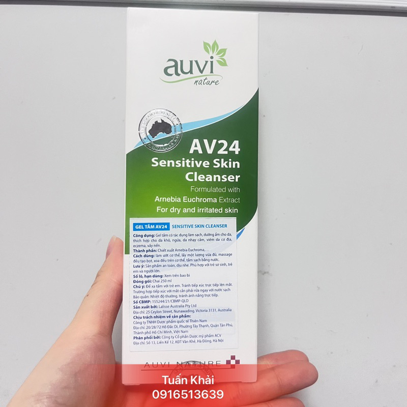 AUVI NATURE AV24 SENSITIVE SKIN CLEANSER - GEL TẮM GIÚP LÀM SẠCH VÀ DƯỠNG ẨM CHO DA KHÔ