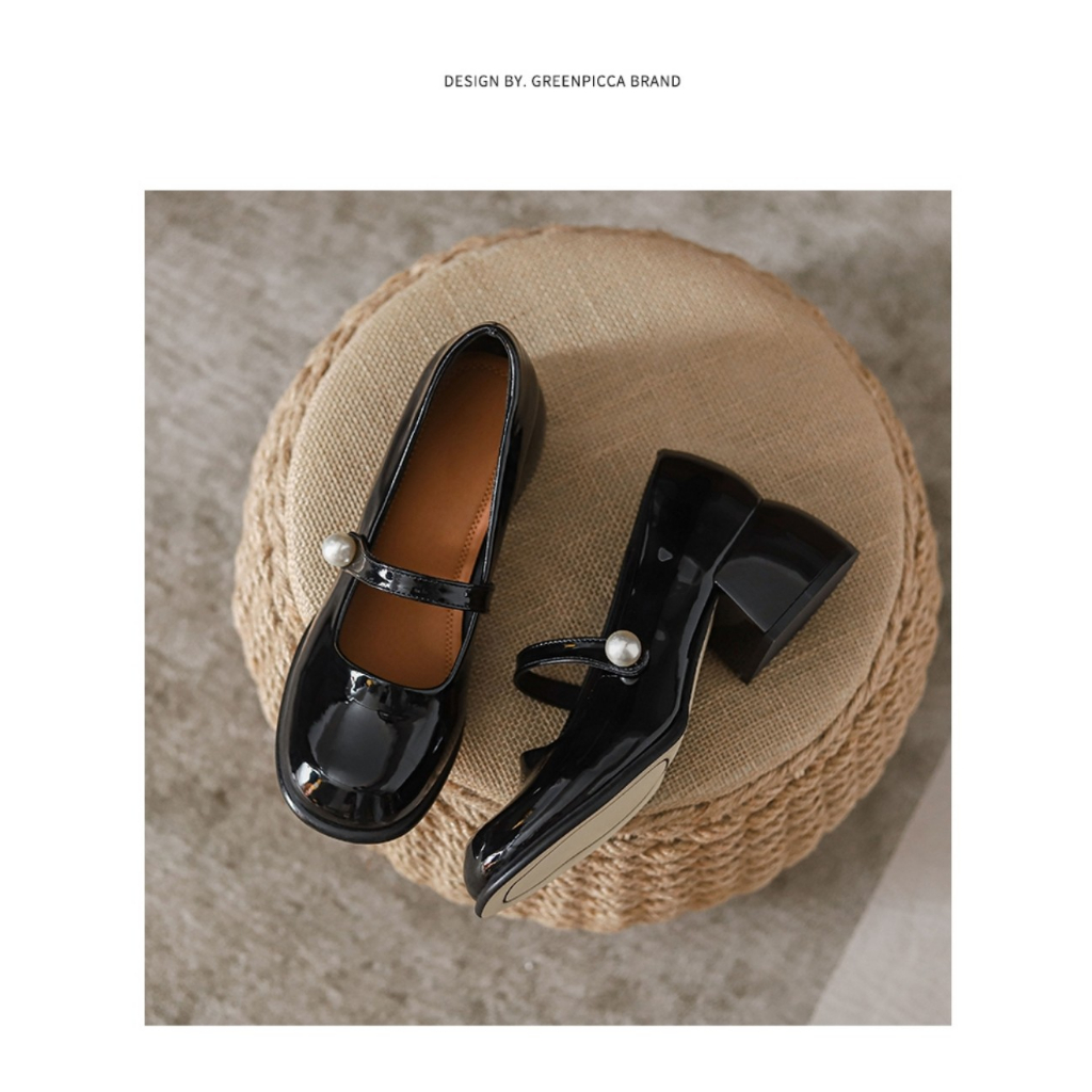 Giày búp bê mũi vuông - gót cao 5p