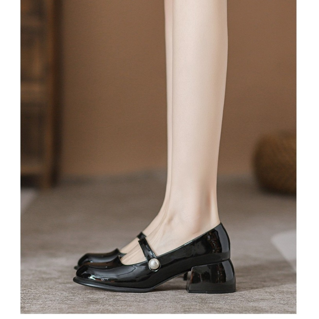 Giày búp bê mũi vuông - gót cao 5p