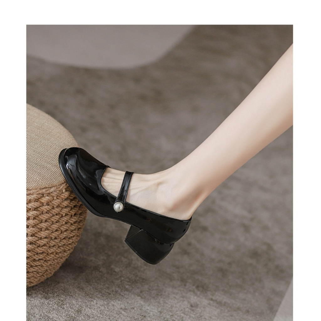 Giày búp bê mũi vuông - gót cao 5p