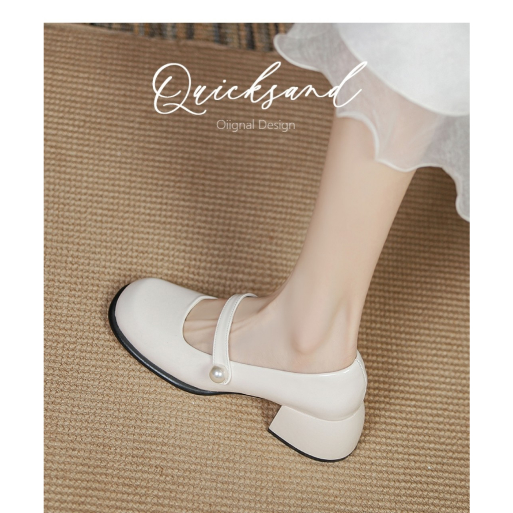 Giày búp bê mũi vuông - gót cao 5p