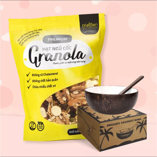 COMBO 1 túi Granola 500g+Gáo dừa kèm muỗng chính hãng