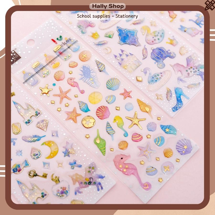 Sticker Miếng Dán Pha Lê keo dán sáng tạo trang trí nhiều hình dễ thương cute - Hally shop