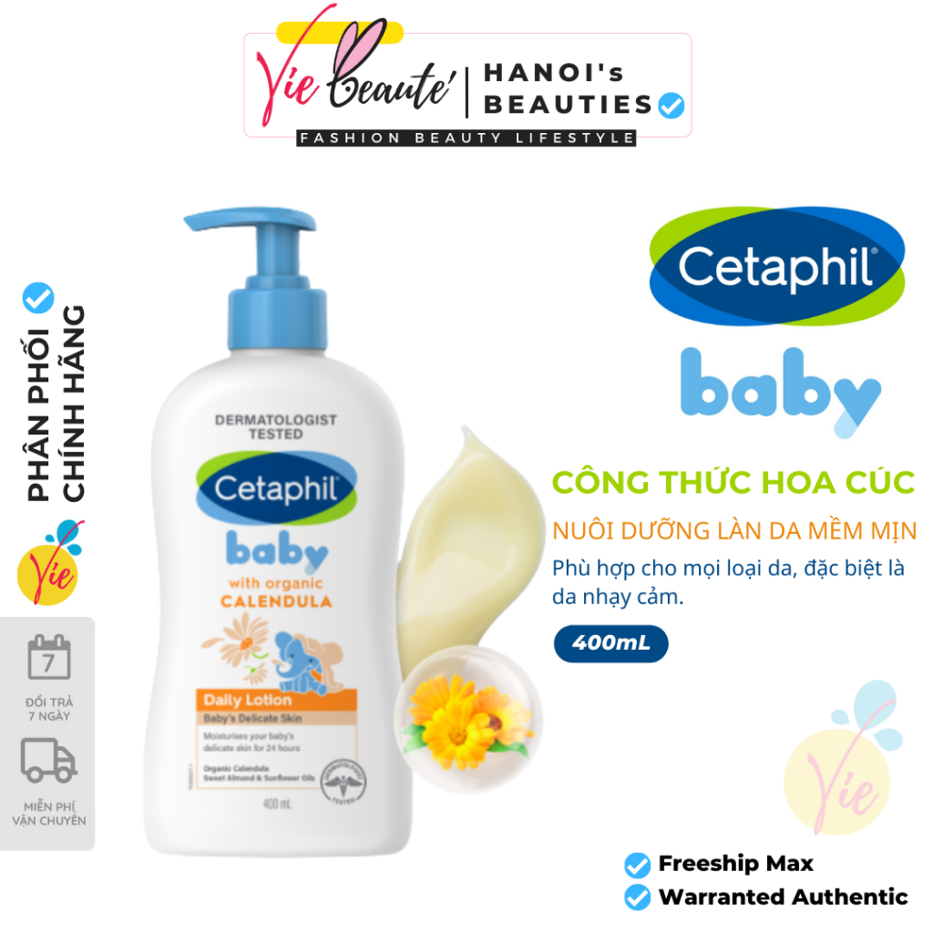 Cetaphil Baby Daily Lotion with Organic Calendula – Sữa dưỡng da Cetaphil cho bé 400ml