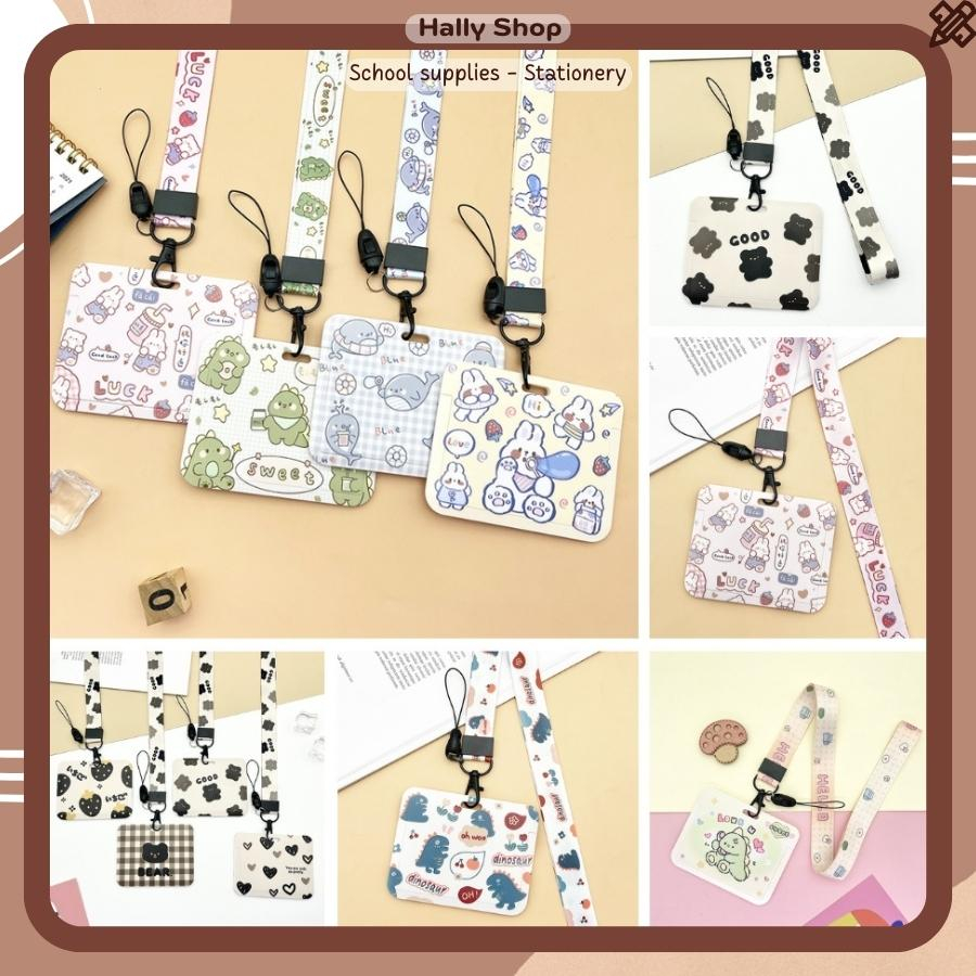 Dây đeo thẻ học sinh, bảng tên ngang nhiều mẫu hoạt hình hoạ tiết dễ thương cute dành cho học sinh-Hally Shop