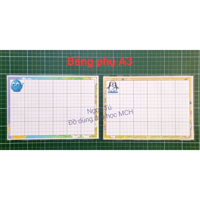 Bảng phụ cỡ A3 siêu dễ thương. In bìa cứng + Ép có nam châm lá sau.