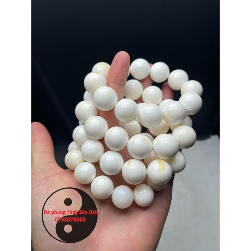 Vòng tay sò hoá thạch chất siêu mịn đẹp kiểm định