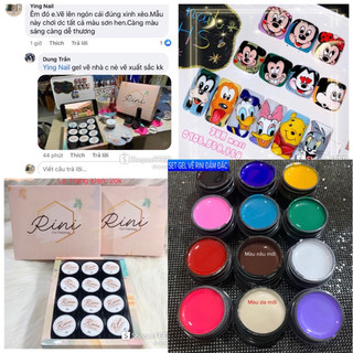 Set Gel Vẽ Rini Đậm Đặc(có nâu mới-màu da mới)(Có ảnh thật của khách dùng gel vẽ)