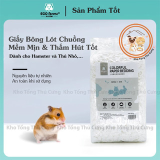  Giấy bông mềm Eco forest lót chuồng,mùn giấy lót chuột hamster,thỏ,bọ,nhím,sóc,nhiều màu,tự nhiên và an toàn gói 450gr 