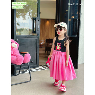 Đầm bé gái gấu dây siêu xinh
