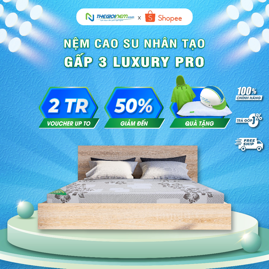 Nệm cao su nhân tạo gấp 3 ACB Pro