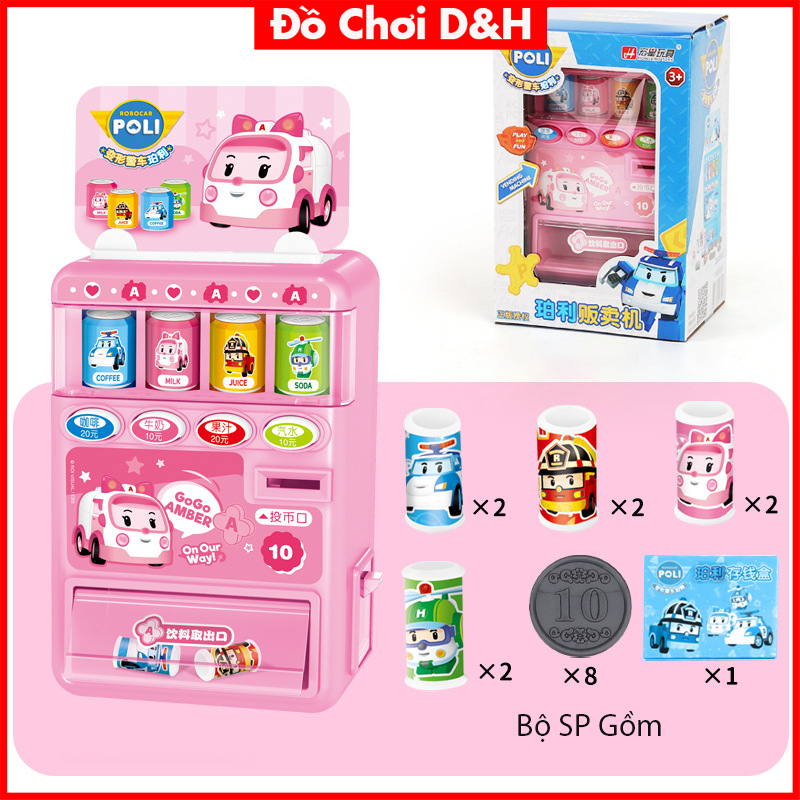 Đồ chơi máy bán nước tự động trẻ em BBS có nhạc và đèn, đồ chơi máy bán hàng thông minh cho bé trai bé gái
