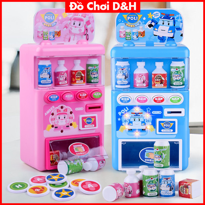 Đồ chơi máy bán nước tự động trẻ em BBS có nhạc và đèn, đồ chơi máy bán hàng thông minh cho bé trai bé gái