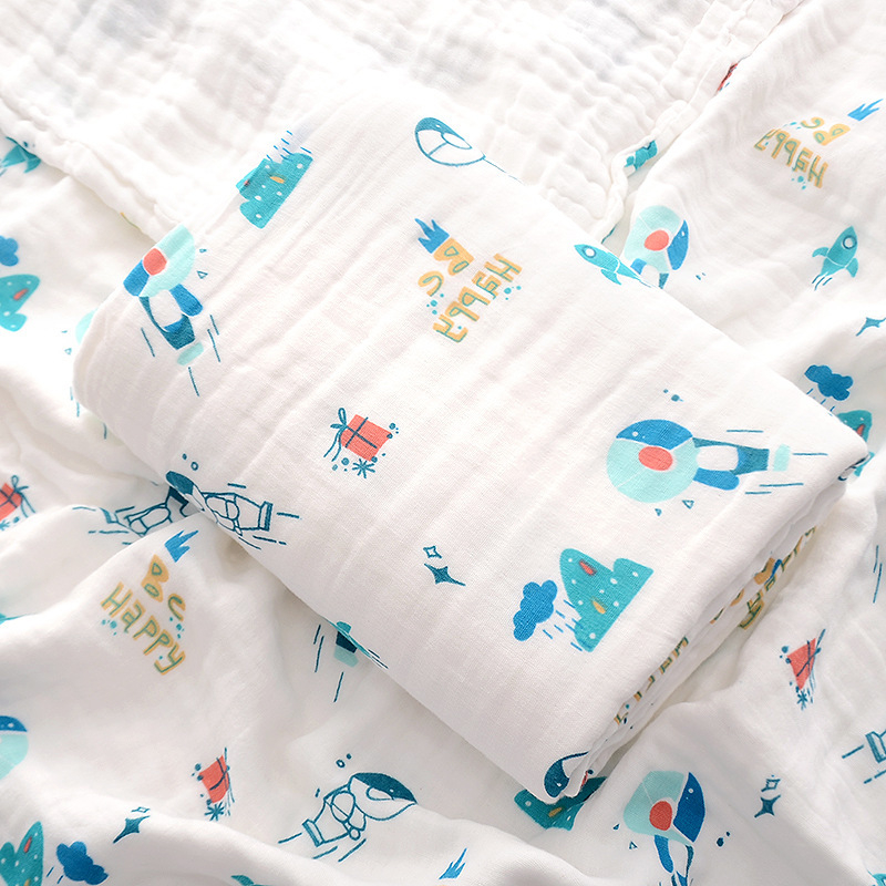 Khăn tắm cho bé, khăn xô tắm cho bé sơ sinh 4 lớp size 70cm x 90cm cao cấp, dùng làm khăn quấn, chăn đắp điều hòa