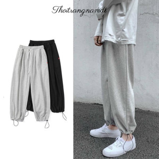 Quần cull nỉ mặc 2 kiểu bo chân dây rút siêu hot, quần ống xuông, quần ống rộng nam nữ mặc đẹp