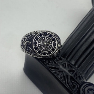 Nhẫn Chrome Heart bạc diamond đen fullbox.