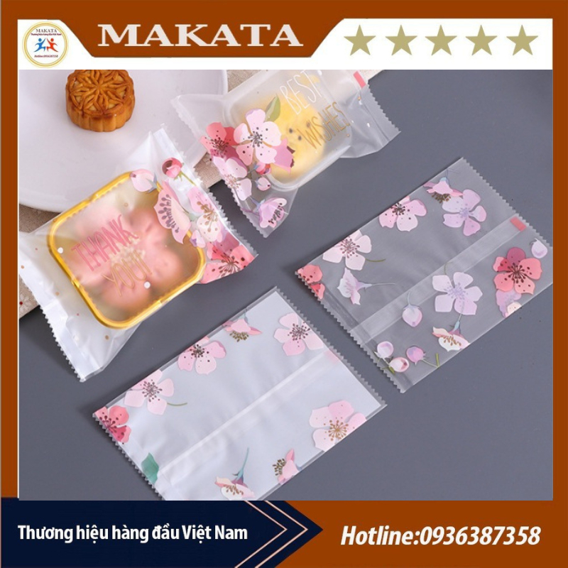 Set 100 Túi đựng bánh cookie/ bánh quy/ trà hoa nhiều kích thước