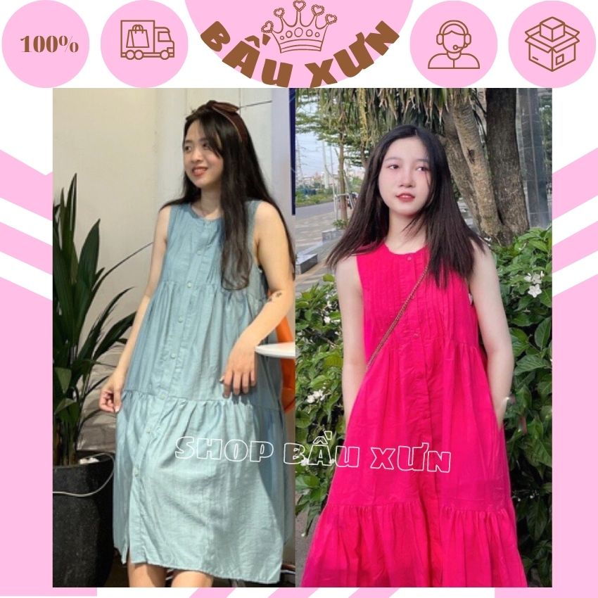 VÁY BẦU SÁT NÁCH THÁI CHẤT MÁT MẶC ĐI BIỂN ĐI CHƠI- ĐẦM BẦU MÙA HÈ GIÁ RẺ KIỂU DÁNG NHẸ NHÀNG