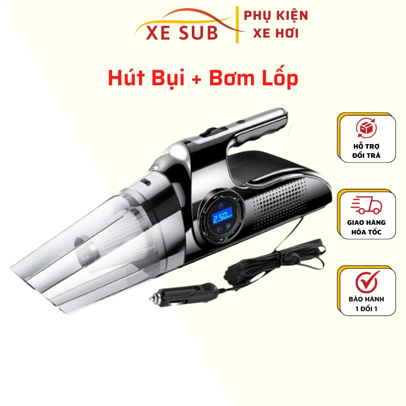 Máy Hút Bụi Ô Tô 4IN1 Đa Chức Năng, Kèm Máy Hút Bụi ( BH 12 Tháng )
