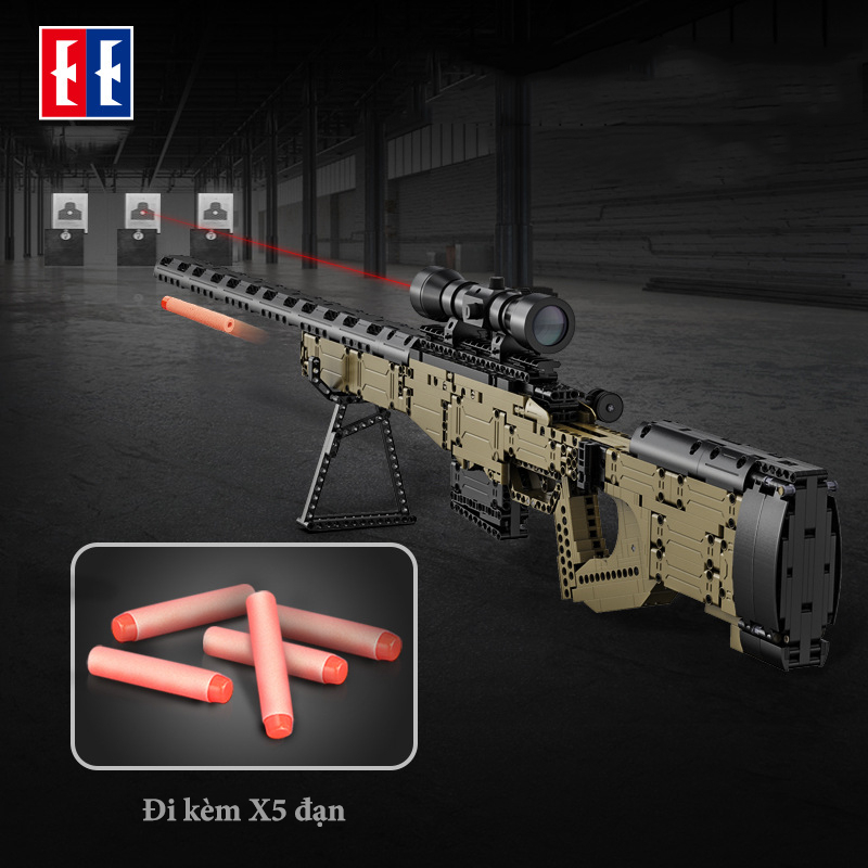 Đồ Chơi Lắp Ráp Xếp Hình Mô Hình Súng AWP Tỉ Lệ 1:1 Trong CSGO, PUBG CaDA C81053 Với 987 Mảnh Ghép