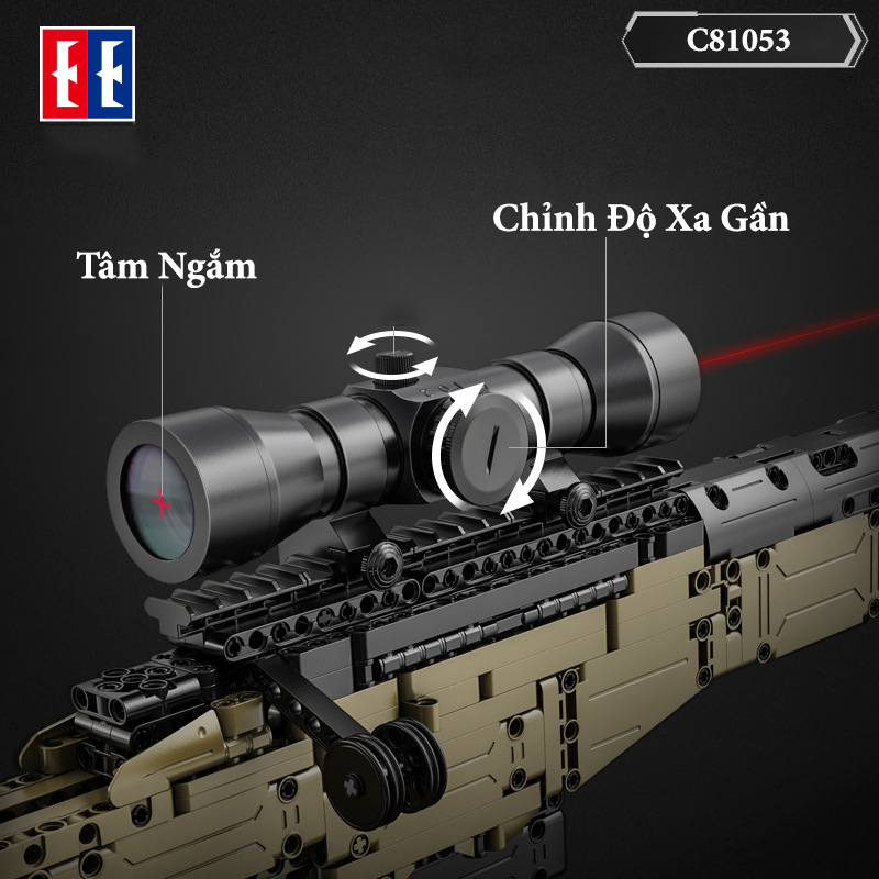 Đồ Chơi Lắp Ráp Xếp Hình Mô Hình Súng AWP Tỉ Lệ 1:1 Trong CSGO, PUBG CaDA C81053 Với 987 Mảnh Ghép