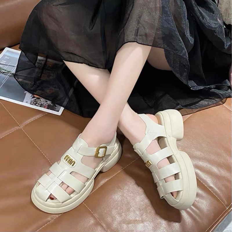 Dép Sandal rọ nữ Miu HÀNG LOẠI 1, sandals đan đế bằng 4-5 phân mẫu mới hot dáng chiến binh siêu xinh cho hè