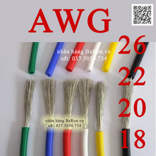 Dây Đồng Mạ Kẽm AWG 26-22-20-18 Dùng Làm Nguồn Jack Bo Mạch XH2.54 VH3.96 SM2.54 5557-5559