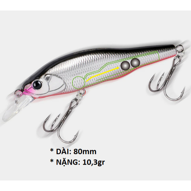 Mồi Lure MINNOW chuyên săn chẽm, nhồng, hồng miêu TSURINOYA DW102 10gram Hitalure phân phối