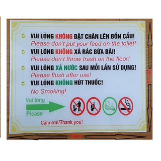 Biển nội quy sử dụng nhà vệ sinh/Chất liệu mica Đài Loan cao cấp chống nước – BEDO