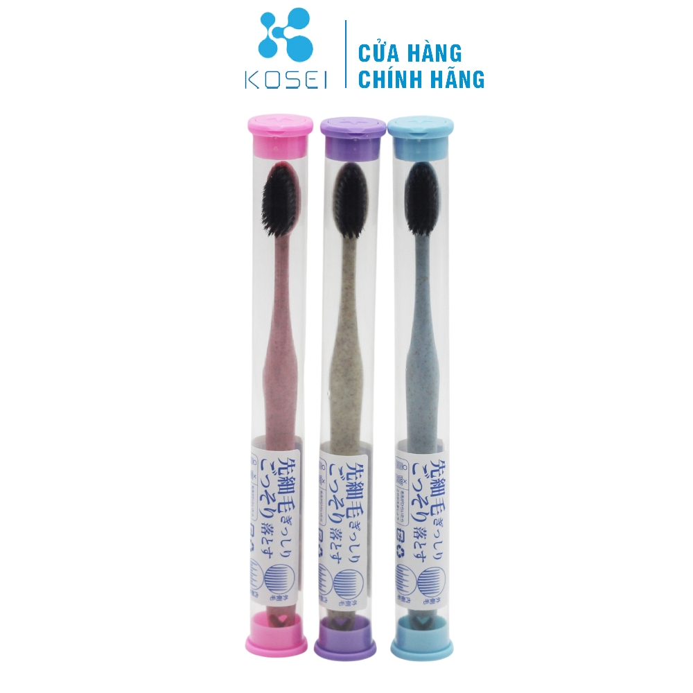 Combo 3 Bàn chải đánh răng bột rơm than tre thân thiện môi trường PurePlus - KOSEI